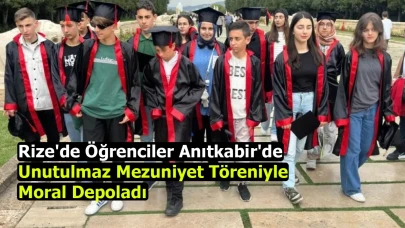 Rize'de Öğrenciler Anıtkabir'de Unutulmaz Mezuniyet Töreniyle Moral Depoladı