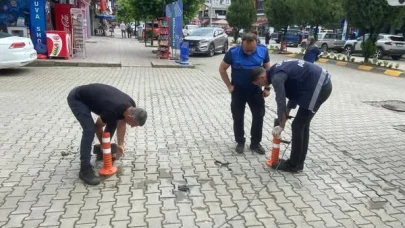 Engelli Geçitleri Önlerine Dubalama Çalışması Yapıldı...
