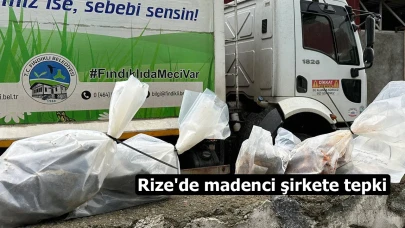 Rize'de madenci şirkete tepki