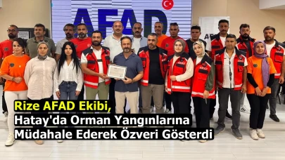 Rize AFAD Ekibi, Hatay'da Orman Yangınlarına Müdahale Ederek Özveri Gösterdi