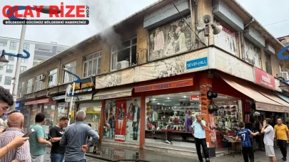 Rize’de elektrik dağıtım şirketinin ofisi yandı