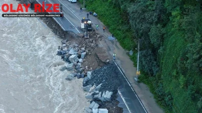 Ardeşen-Çamlıhemşin karayolunda göçük