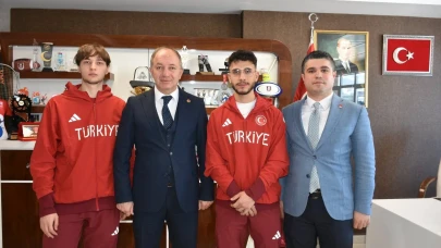 Olimpik Short Track Milli Takımı Erzurum'da, başarı dilekleri ve destek sözü aldı