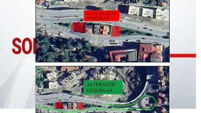 Trabzon'da trafik akışını hızlandırmak için dönüşler geçici olarak kapatılıyor