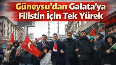 Güneysu’dan Galata’ya Filistin İçin Destek Yürüyüşü