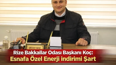 Rize Bakkallar Odası Başkanı Koç: Esnafa Özel Enerji İndirimi Şart
