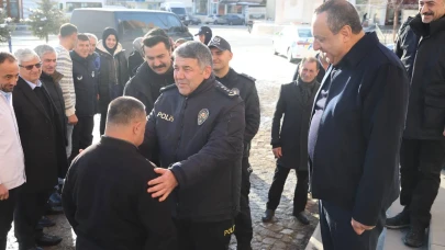 Erzurum İl Emniyet Müdürü Karaburun, Narman'da esnafı ziyaret edip şehit ailesini unutmadı