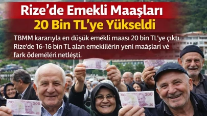 Rize’de Emekli Maaşları 20 Bin TL’ye Yükseldi