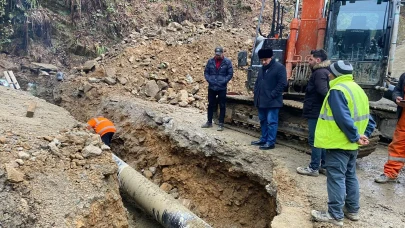 Çayeli'de İçmesuyu Projesi Çerçevesinde İhale Hattı Çalışmaları Devam Ediyor