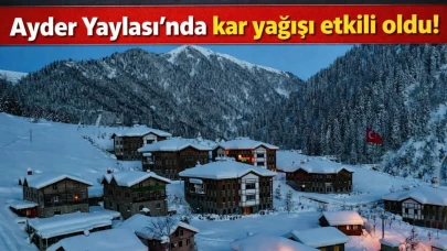 Ayder Yaylası'nda kar yağışı etkili oldu