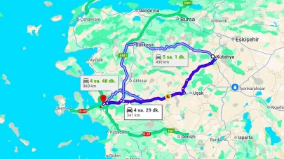 İzmir Kütahya Arası Kaç Km ve Kaç Saat? | Yol Tarifi