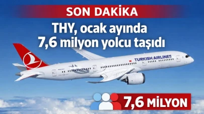 THY, ocak ayında 7,6 milyon yolcu taşıdı