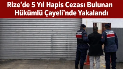 Rize’de 5 Yıl Hapis Cezası Bulunan Hükümlü Çayeli’nde Yakalandı