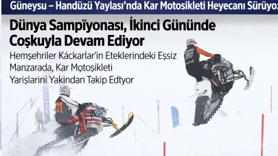 Güneysu Handüzü Yaylası'nda Kar Motosikleti Maceraları Devam Ediyor!