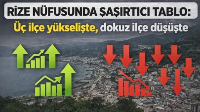 Rize nüfusunda şaşırtıcı tablo: Üç ilçe yükselişte, dokuz ilçe düşüşte