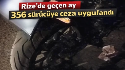 Rize'de geçen ay 356 sürücüye ceza uygulandı