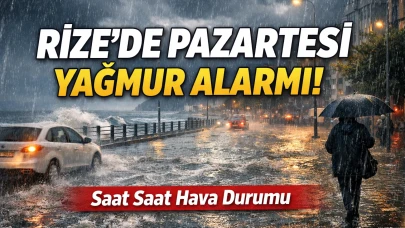 Rize’de Pazartesi Günü Yağmur Etkili Olacak: Saat Saat Hava Durumu