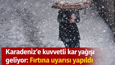 Karadeniz’e kuvvetli kar yağışı geliyor: Fırtına uyarısı yapıldı