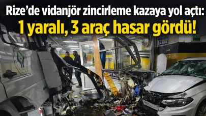 Rize'de vidanjör zincirleme kazaya yol açtı: 1 yaralı, 3 araç hasar gördü!