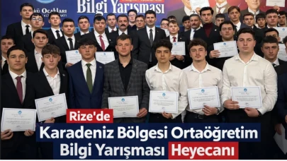 Rize’de Karadeniz Bölgesi Ortaöğretim Bilgi Yarışması Heyecanı