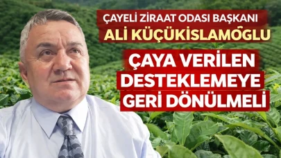 Çayeli Ziraat Odası Başkanı Ali Küçükislamoğlu “Çaya verilen desteklemeye geri dönülmeli”