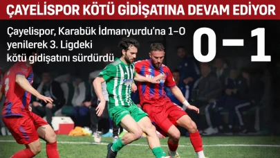 Çayelispor, Karabük İdmanyurdu'na 1-0 yenilerek 3. Ligdeki kötü gidişatını sürdürdü