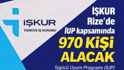 İŞKUR Rize'de İUP kapsamında 970 kişi alacak