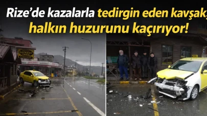 Rize'de kazalarla tedirgin eden kavşak, halkın huzurunu kaçırıyor!