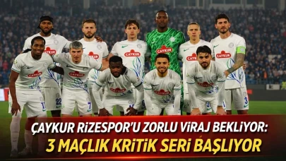 Çaykur Rizespor’u Zorlu Viraj Bekliyor: 3 Maçlık Kritik Seri Başlıyor