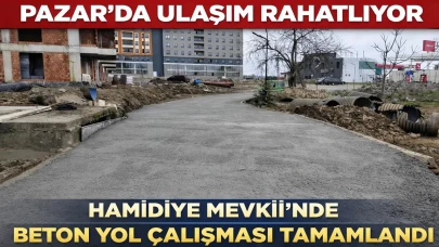 Pazar’da Ulaşım Rahatlıyor: Hamidiye Mevkii’nde Beton Yol Çalışması Tamamlandı