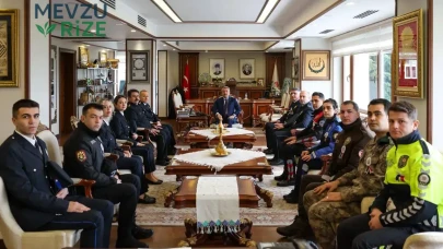 Rize’de Emniyet Teşkilatından Vali İhsan Selim Baydaş’a Özel Polis Haftası Ziyareti!