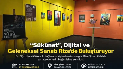 Rize'de Gökçe Arifoğlu'nun Sükûnet Sergisi, Dijital Kolaj ile Sanatı Buluşturuyor