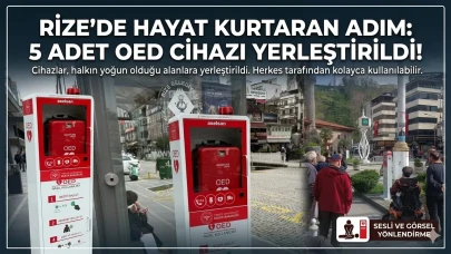 Rize'de Hayat Kurtaran Adım: 5 Noktaya OED Cihazı Kuruldu!