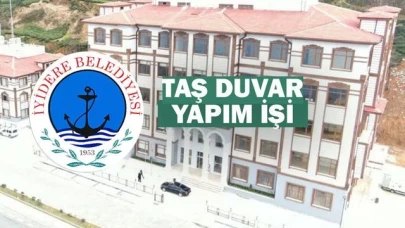 İYİDERE'DE TAŞ DUVAR YAPIM İŞİ