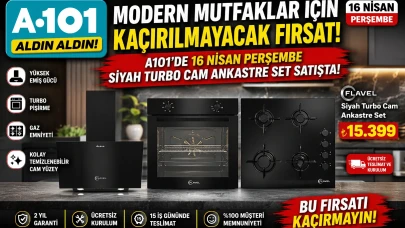 Modern Mutfaklar İçin Kaçırılmayacak Fırsat: A101'de 16 Nisan Perşembe Siyah Turbo Cam Ankastre Set Satışta!