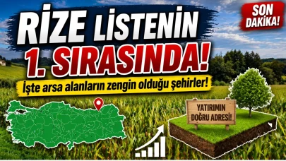 Rize Listenin 1. Sırasında! İşte arsa alanların zengin olduğu şehirler!
