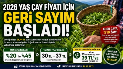 2026 Yaş Çay Fiyatı İçin Geri Sayım Başladı: Üretici 35-39 TL Bandını Bekliyor
