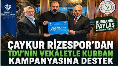 Çaykur Rizespor, Kurbanını Paylaş Kampanyasına Destek İçin Bağışta Bulundu!