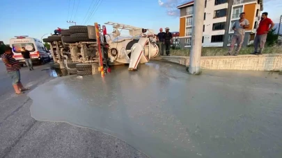 Bolu'da Beton Mikserinin Devrilmesi Sonucu 1 Kişi Yaralandı
