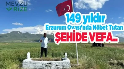 "149 Yıldır Erzurum Ovası'nda Bekleyen Şehide Saygı Duruşu"