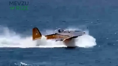 Çanakkale'de Denizden Su Almakta Zorlanan Yangın Uçağı Kıyıya Çekildi