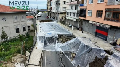 Rize'de Yolda Çökmeye Karşı Acil Önlemler Alındı!