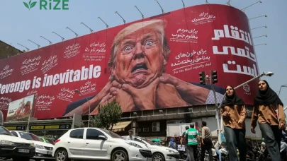 Tahran'da Trump'a yönelik "İntikam Alacağız" sloganlı afiş asıldı!