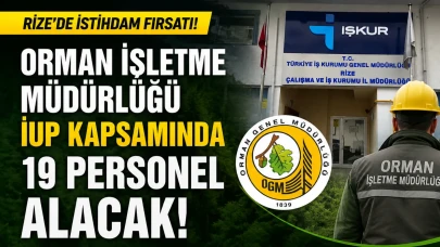 Rize Orman İşletme Müdürlüğü 19 Personel Alacak! İUP Başvuruları Başladı
