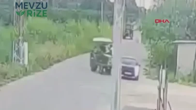 Kozan'da cip ile traktörün Çarpışma Anı Güvenlik Kamerasına Yansıdı!