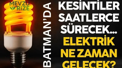 Batman'da 29 Temmuz'da Planlı Elektrik Kesintisi: Merkezde Çok Sayıda Mahalle Etkilenecek