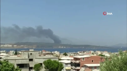 İzmir Aliağa Gemi Söküm Tesisleri'ndeki gemide yangın çıktı