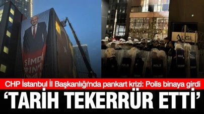 Polis Yeniden CHP İstanbul İl Binasında: Pankart Tartışması Büyüyor