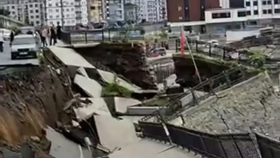 Rize'de Yol Çökmesi Nedeniyle İki Bina Güvenlik İçin Boşaltıldı