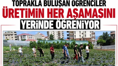 Toprakla buluşan öğrenciler üretimin her aşamasını yerinde öğreniyor